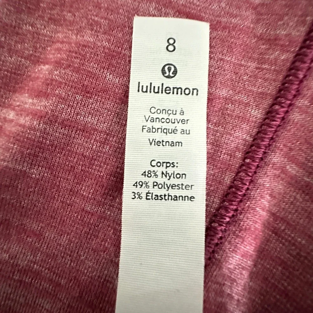 Lululemon Sweat Embrace Long Sleeve Top Size 8 Heathered Misty Merlot